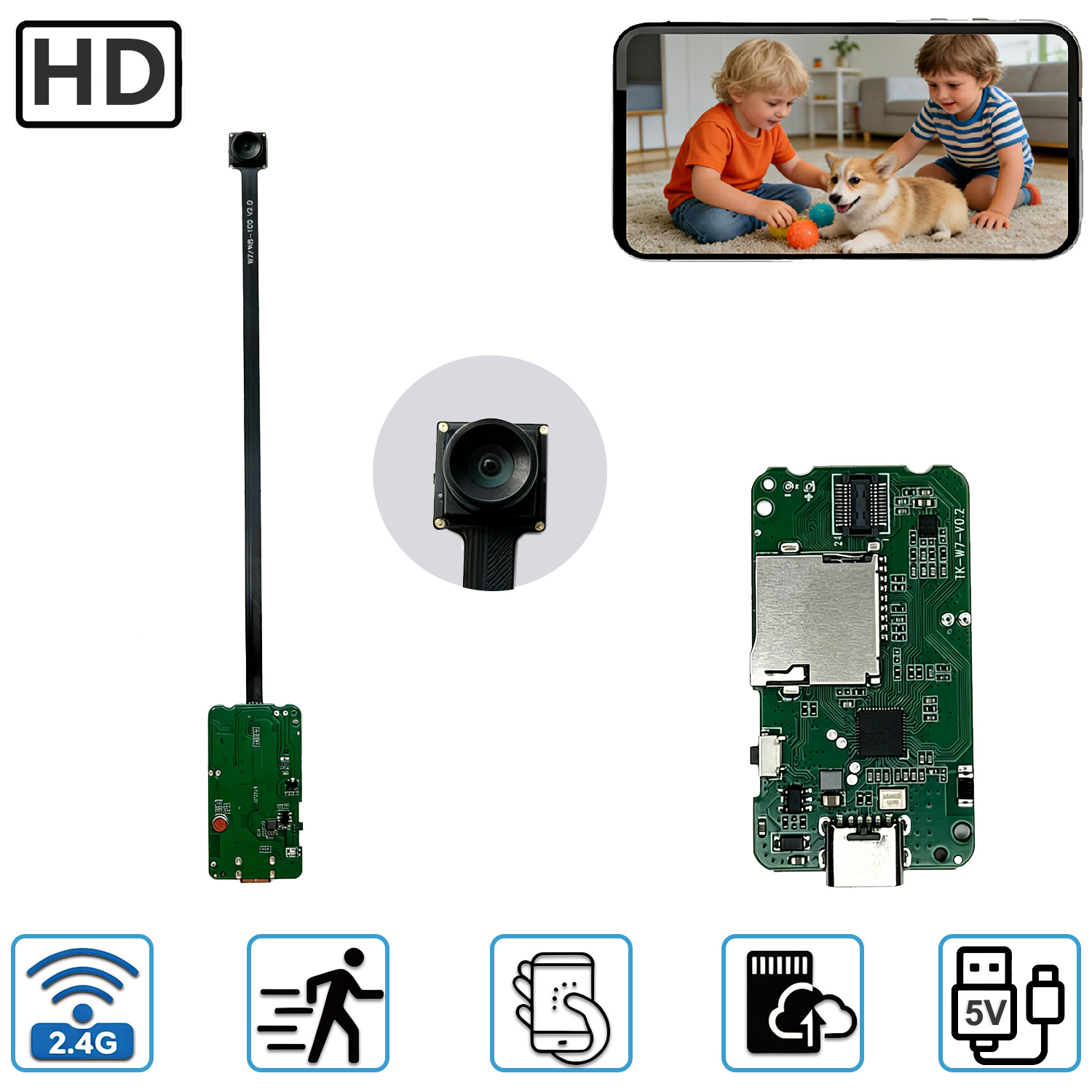 Home Security Hidden Cameras - Câmera de Segurança Compacta Mini para