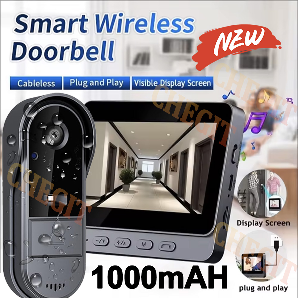 Home Security Premium - Campainha sem fio wi-fi, câmera 1080p,