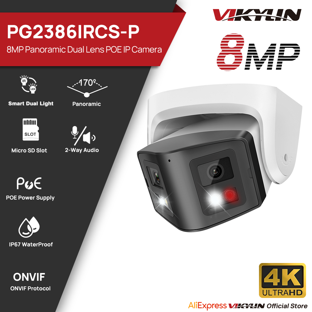 Home Security System Hikvision - Câmera IP Panorâmica Inteligente Vikylin 8MP