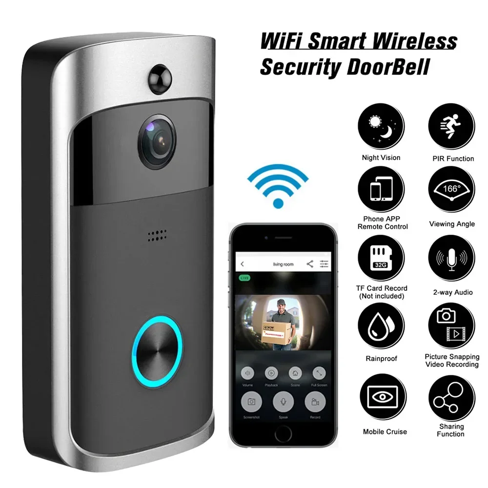 Home Security Premium - Câmera de Campainha Sem Fio WIFI