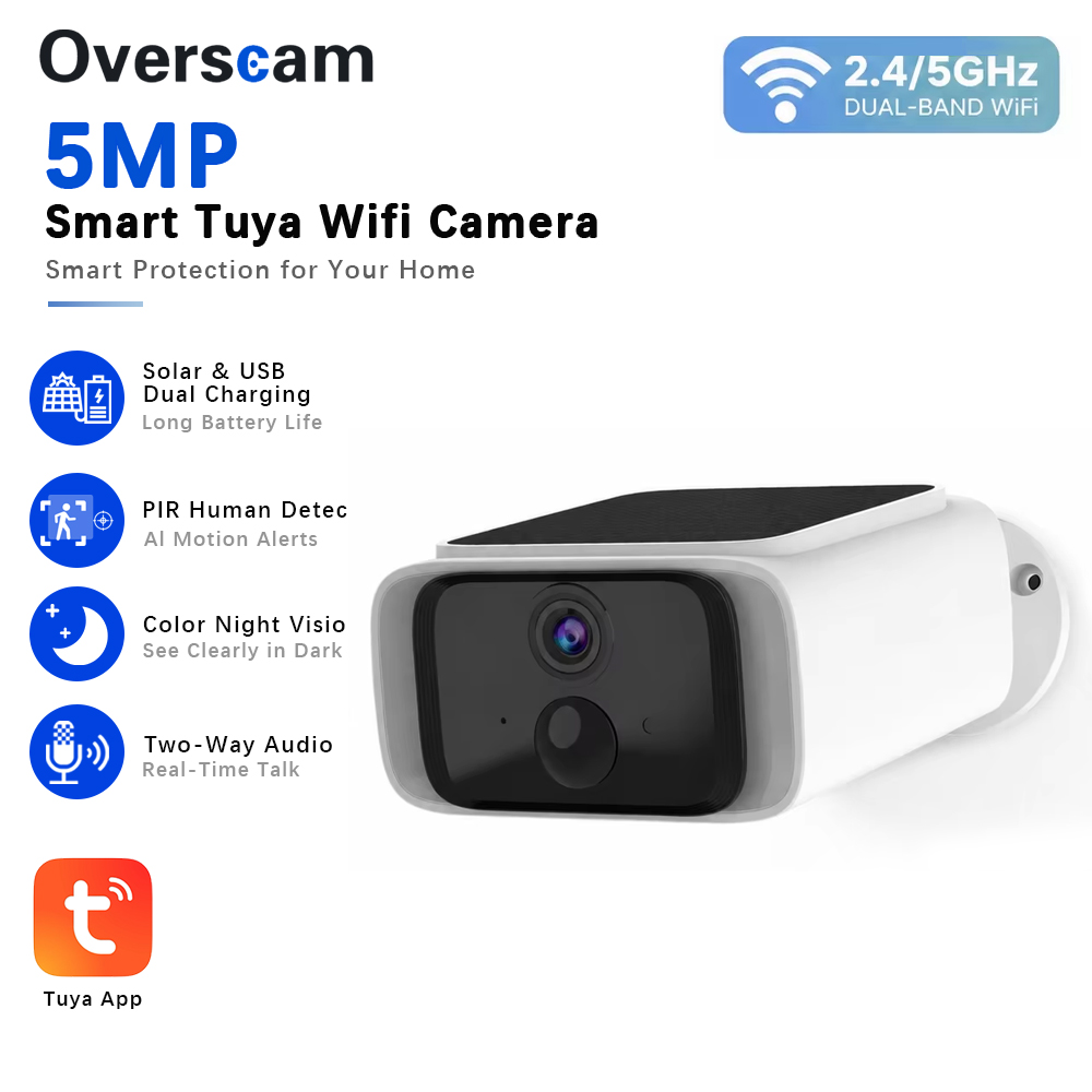 Home Security Premium - Câmera de Segurança Solar Tuya 5MP