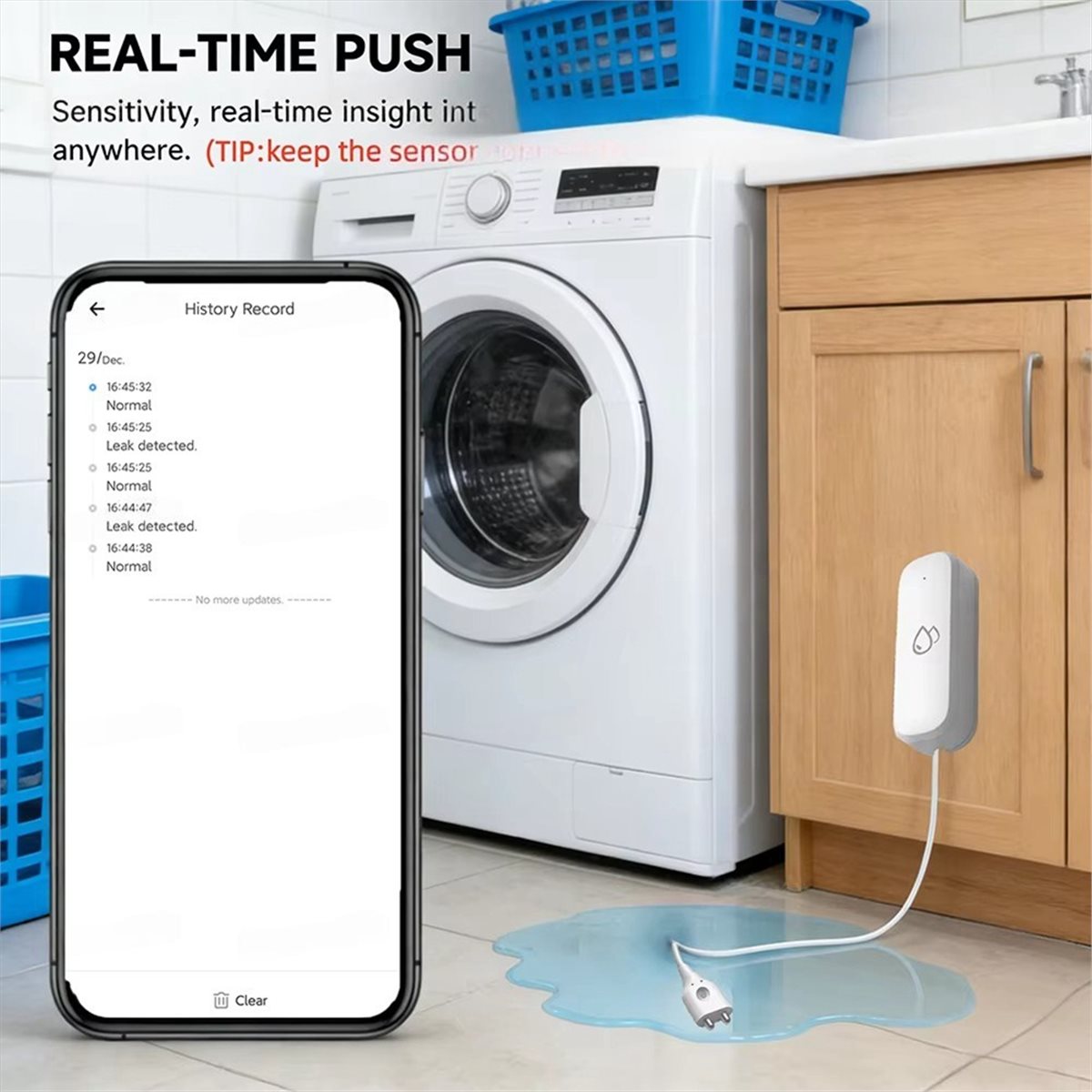 Home Security Usa - Sensor de Vazamento de Água Compatível