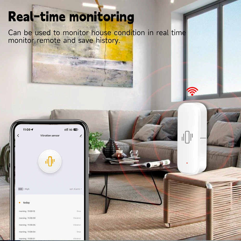 Sensor de Vibração Inteligente - Home Security App avaliação e preço