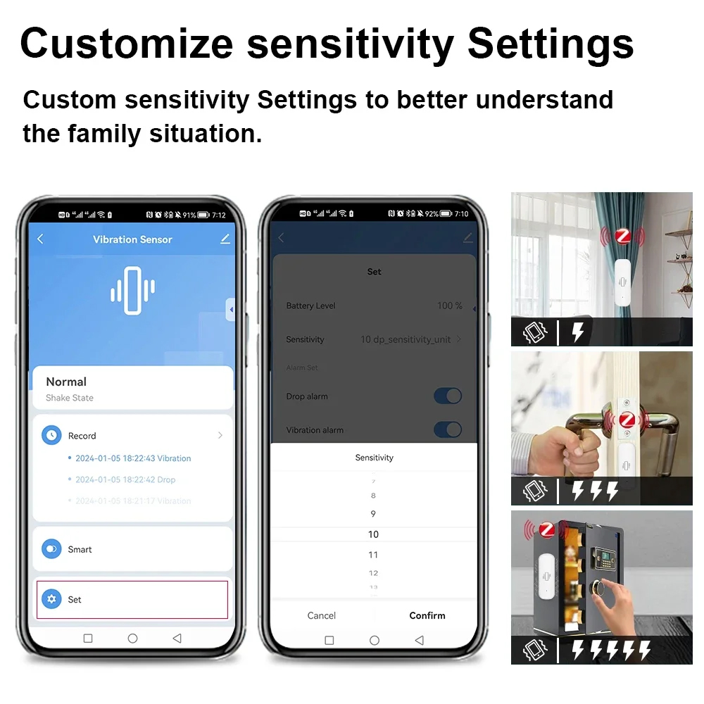 Inteligente zigbee sensor de v - Home Security App avaliação e preço
