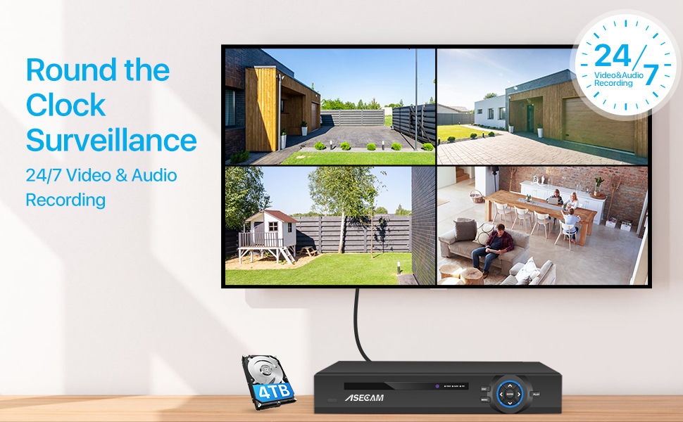 ASECAM 8MP 4K POE NVR Gravador - Home Security Cameras avaliação e preço