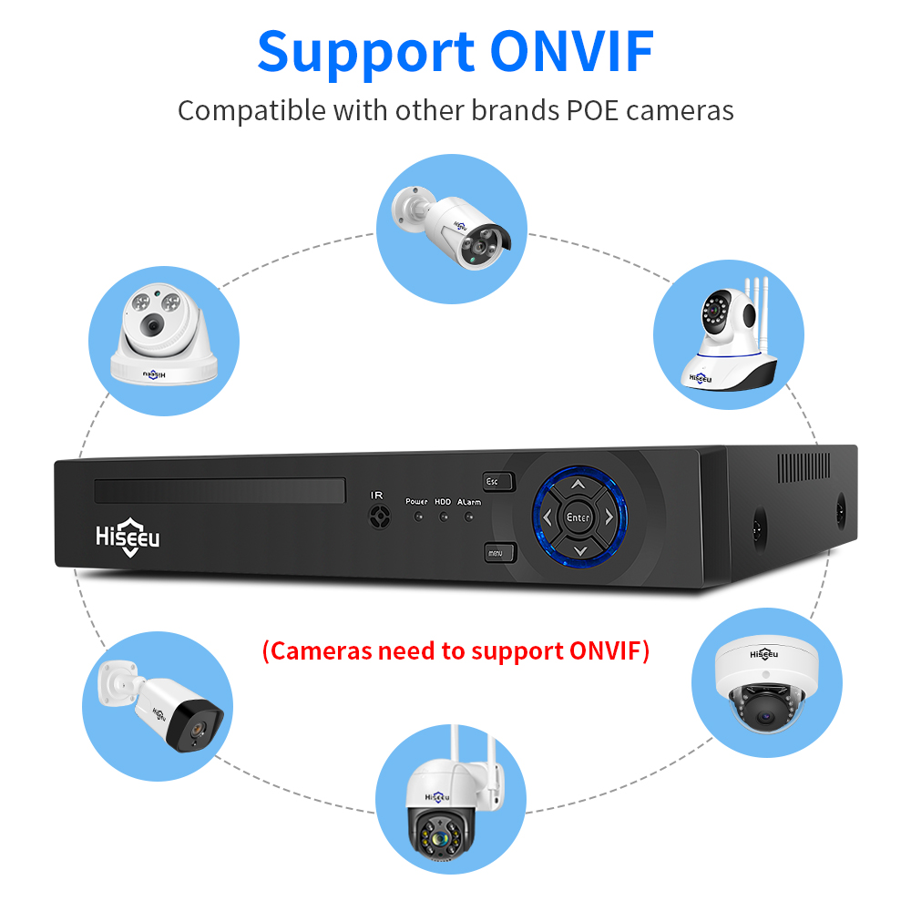 Hiseeu 4ch 10ch 16ch 4k 8mp 5m - Home Security Cameras avaliação e preço
