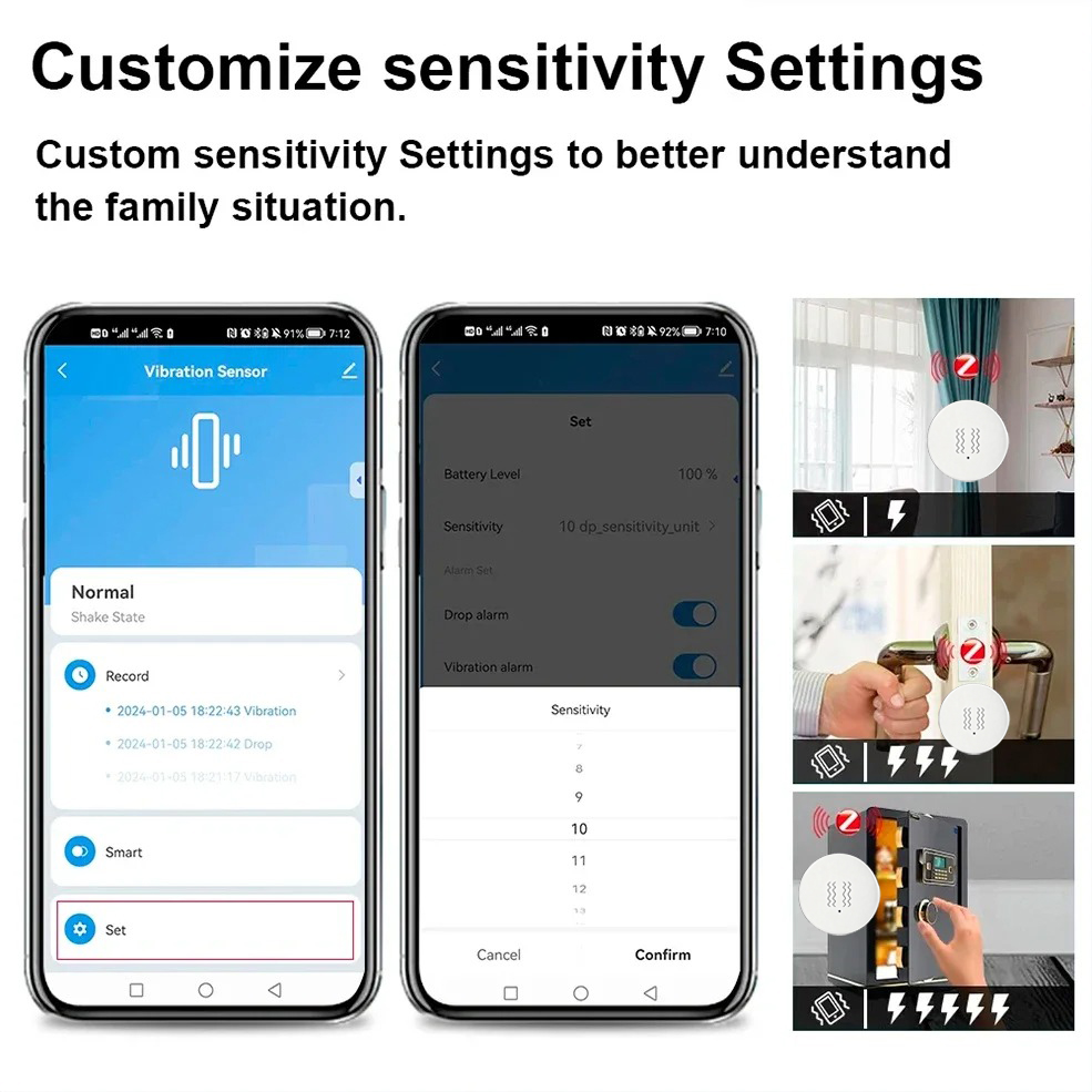 Sensor de Vibração Inteligente - Home Security App avaliação e preço