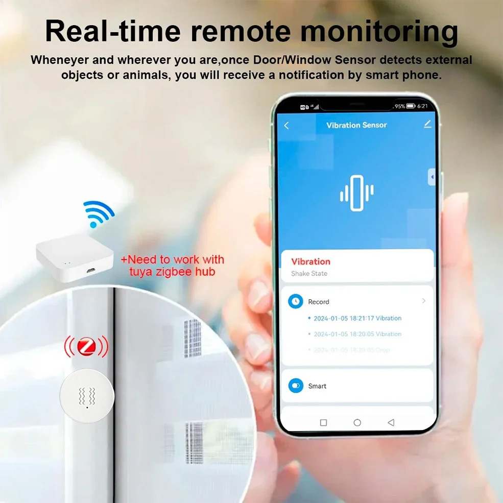 Sensor de Vibração Inteligente - Home Security App avaliação e preço