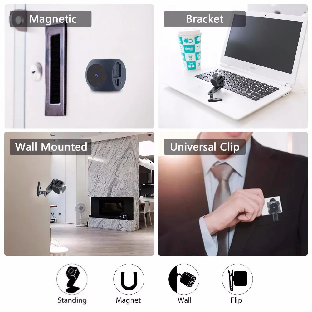 Corpo mini câmera portátil 108 - Home Security Hidden Cameras avaliação e preço